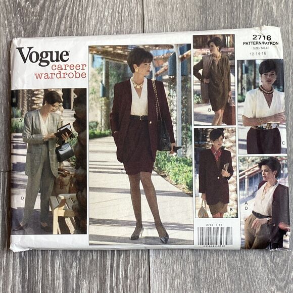 Vintage Vogue sewing pattern #2718 career wardrobe womens size 12-14-16 c. 1991 - Picture 1 of 5